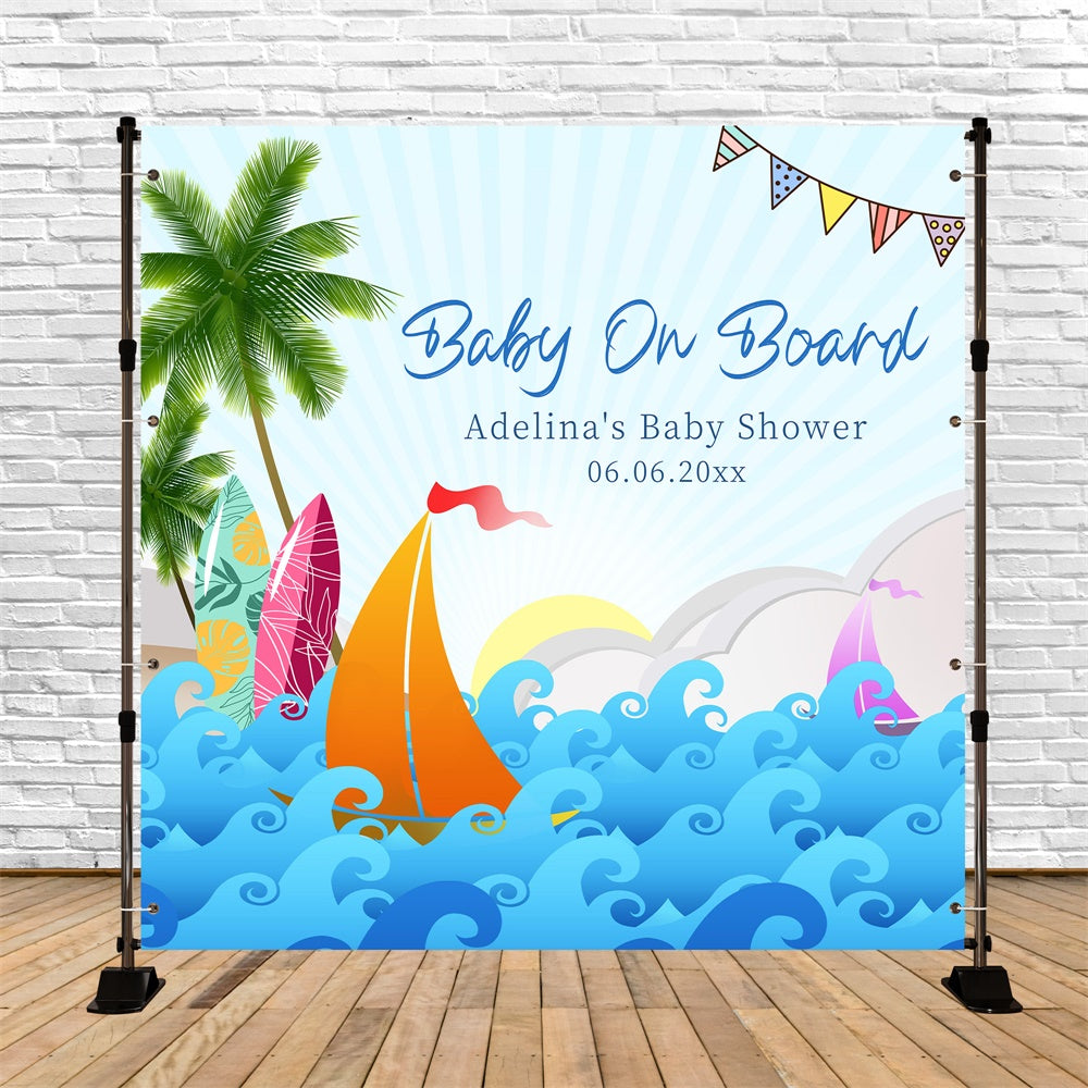 Toile de fond Baby Shower Photo Fête Voyage d'Été Personnalisée LXX6-15