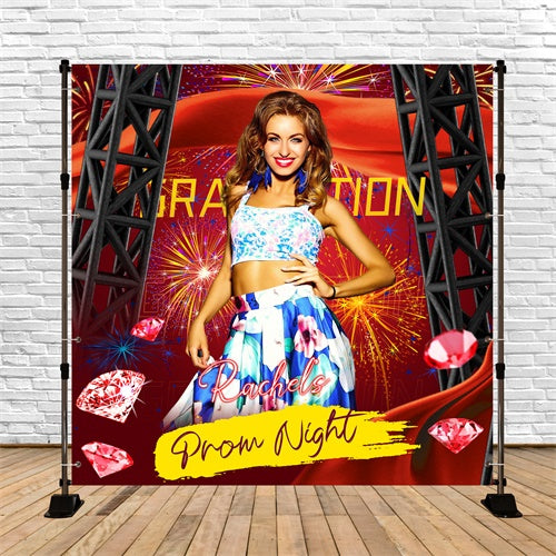 Toile de Fond de Bal Chic Feu d’Artifice Célébration Personnalisée LXX6-152