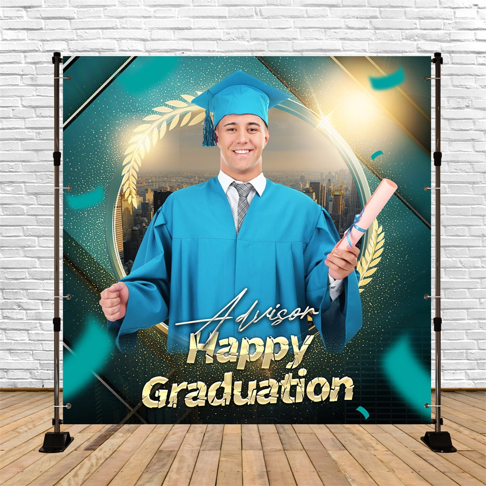 Toile de Fond de Graduation Moderne Lumières de Ville Personnalisée LXX6-154