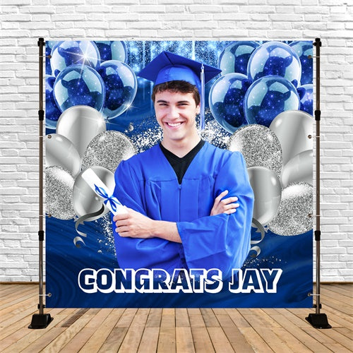 Toile de Fond de Graduation 2025 Ballon Brillant Personnalisée LXX6-176