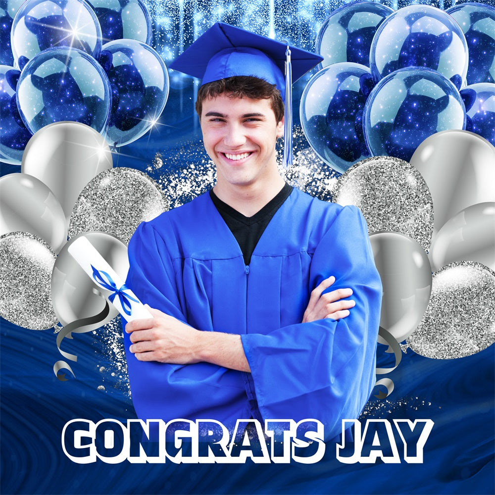 Toile de Fond de Graduation 2025 Ballon Brillant Personnalisée LXX6-176