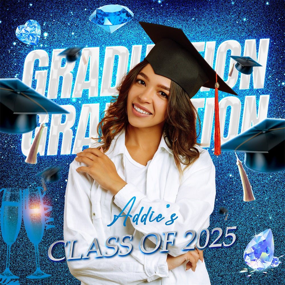 Toile de Fond de Graduation Personnalisée Étincelle de Diamant LXX6-202