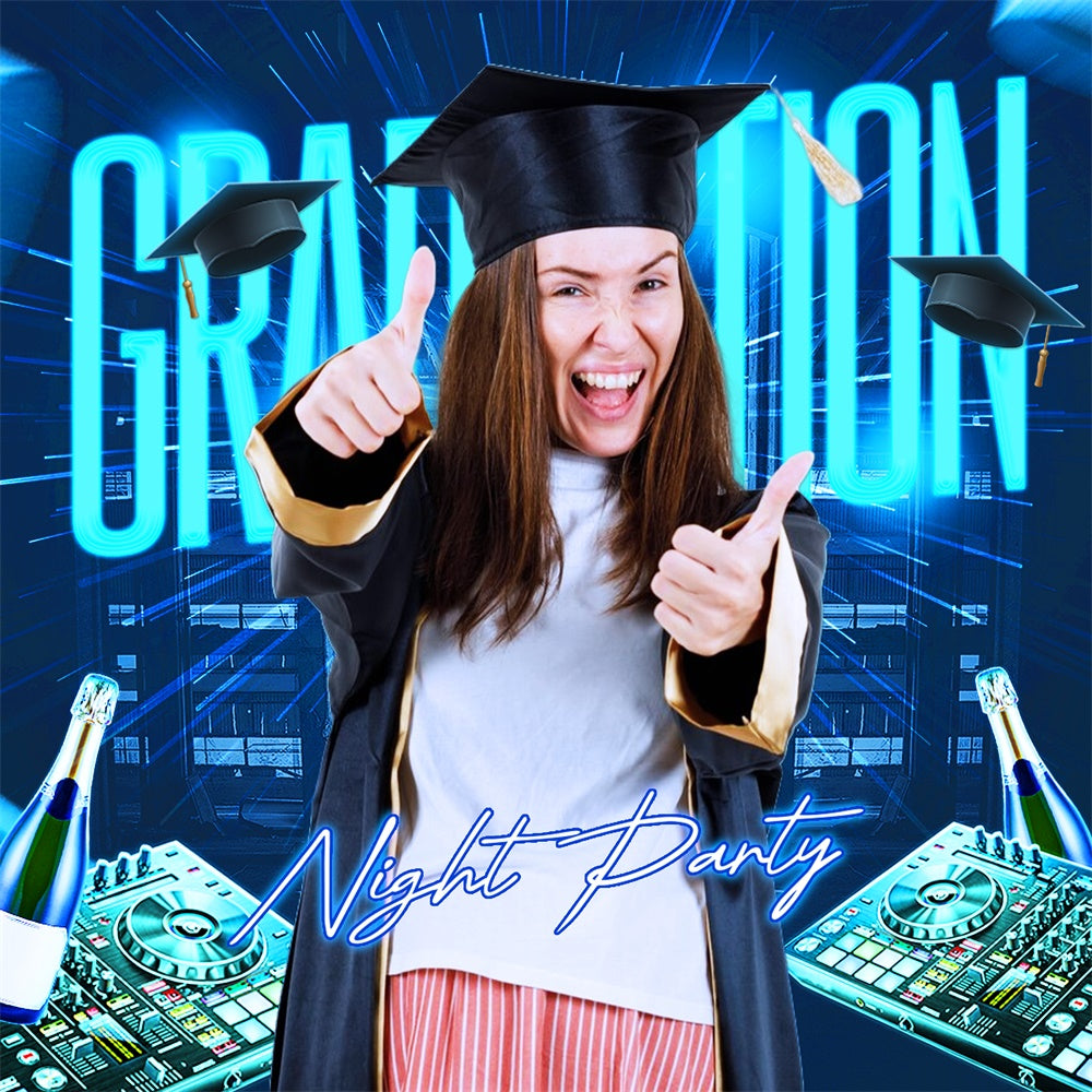 Toile de Fond de Graduation Nuit Électrique Personnalisée LXX6-203