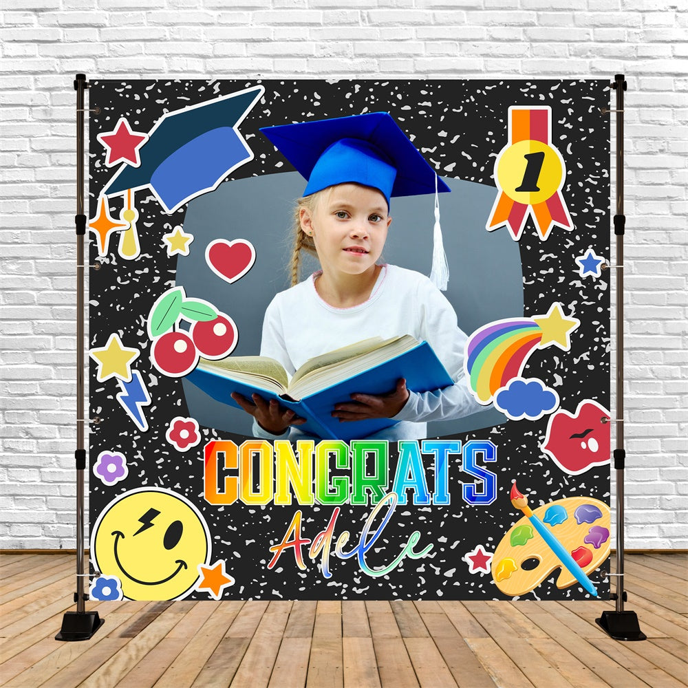 Toile de Fond de Maternelle Icônes Rigolotes Personnalisée LXX6-206