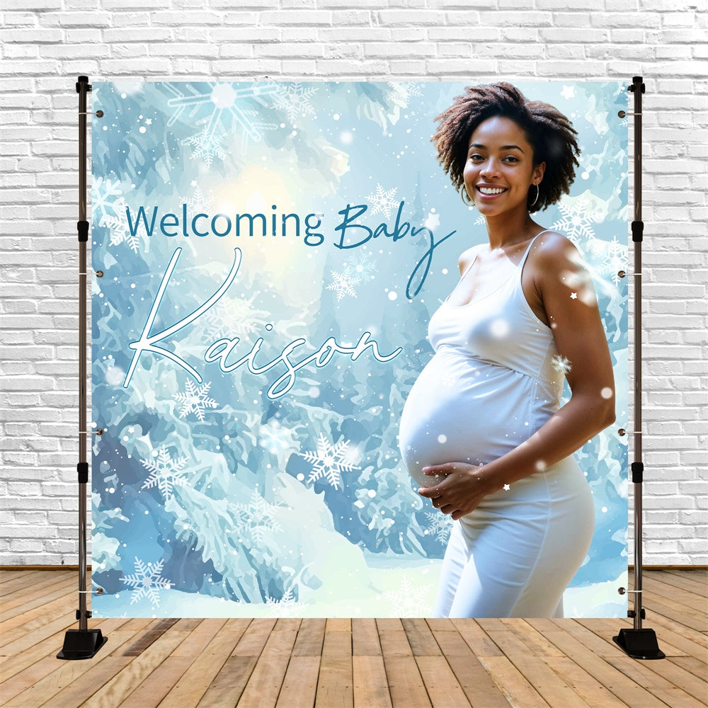 Toile de fond Baby Shower Personnalisable Idées Merveille d’Hiver LXX6-222