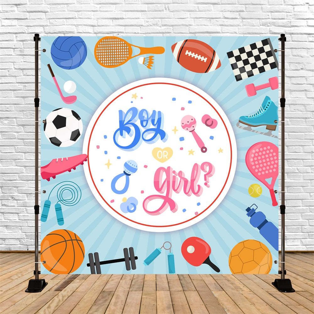 Toile de fond Baby Shower Personnalisable Idées Révélation Sexe Sportive LXX6-229