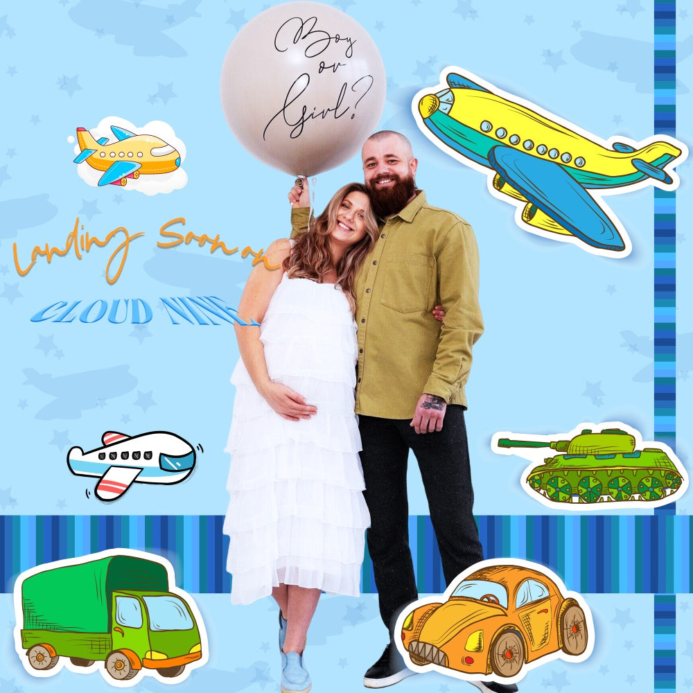 Toile de fond Baby Shower Personnalisable Voyage dans le Ciel LXX6-234