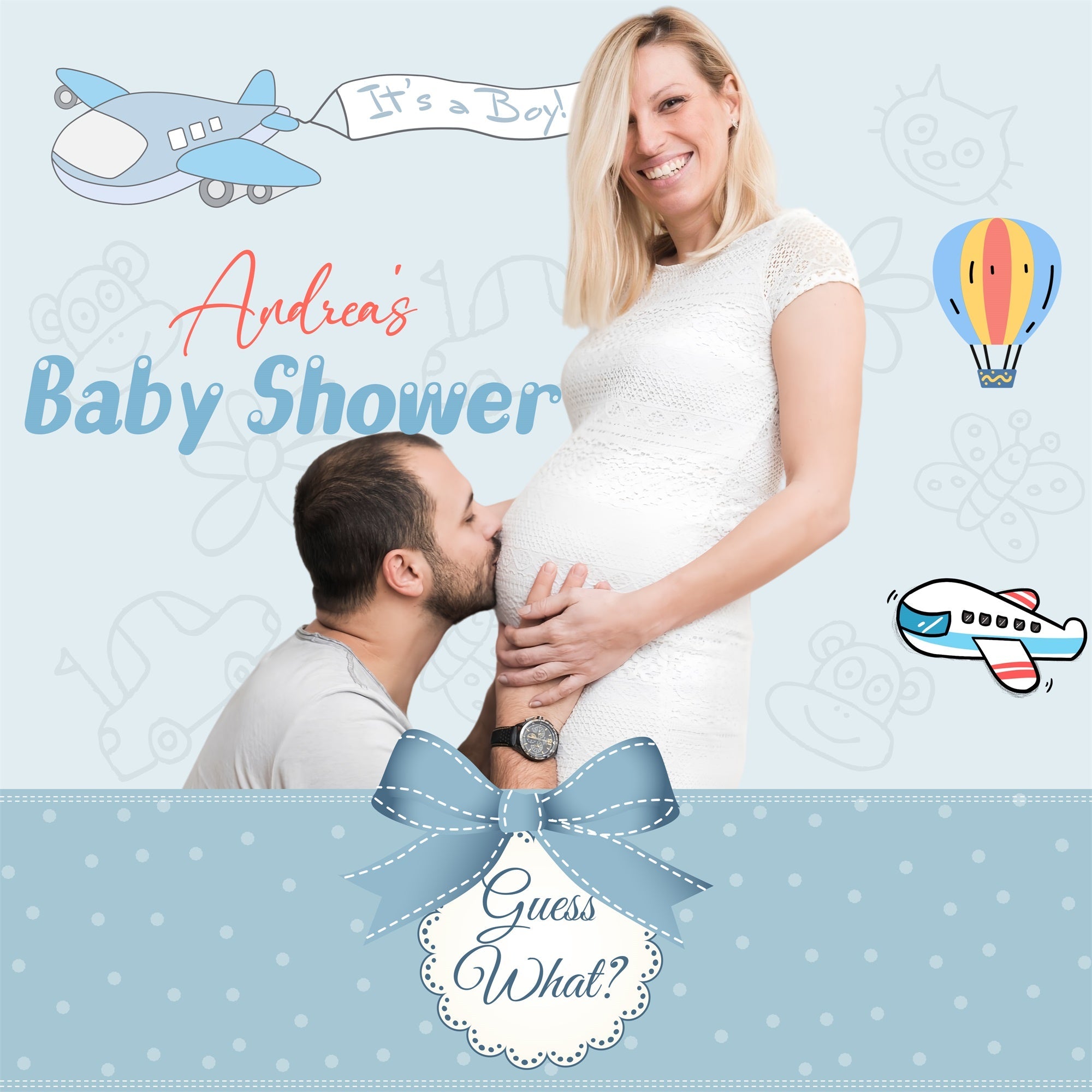 Toile de fond Baby Shower Personnalisable Nuage Doux et Amour LXX6-235