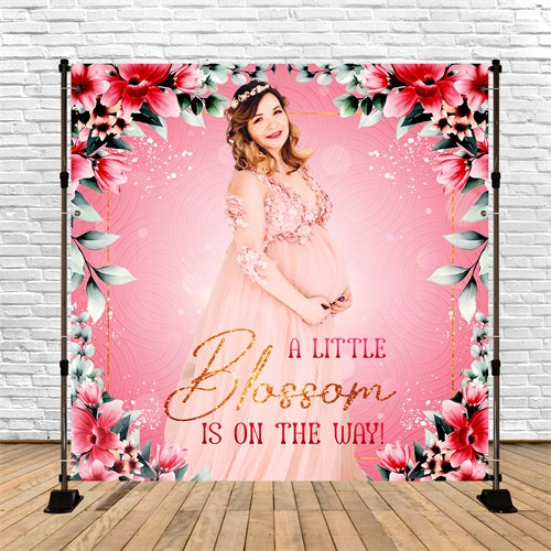 Toile de fond Baby Shower Personnalisable Scène Étincelante Pétales LXX6-240