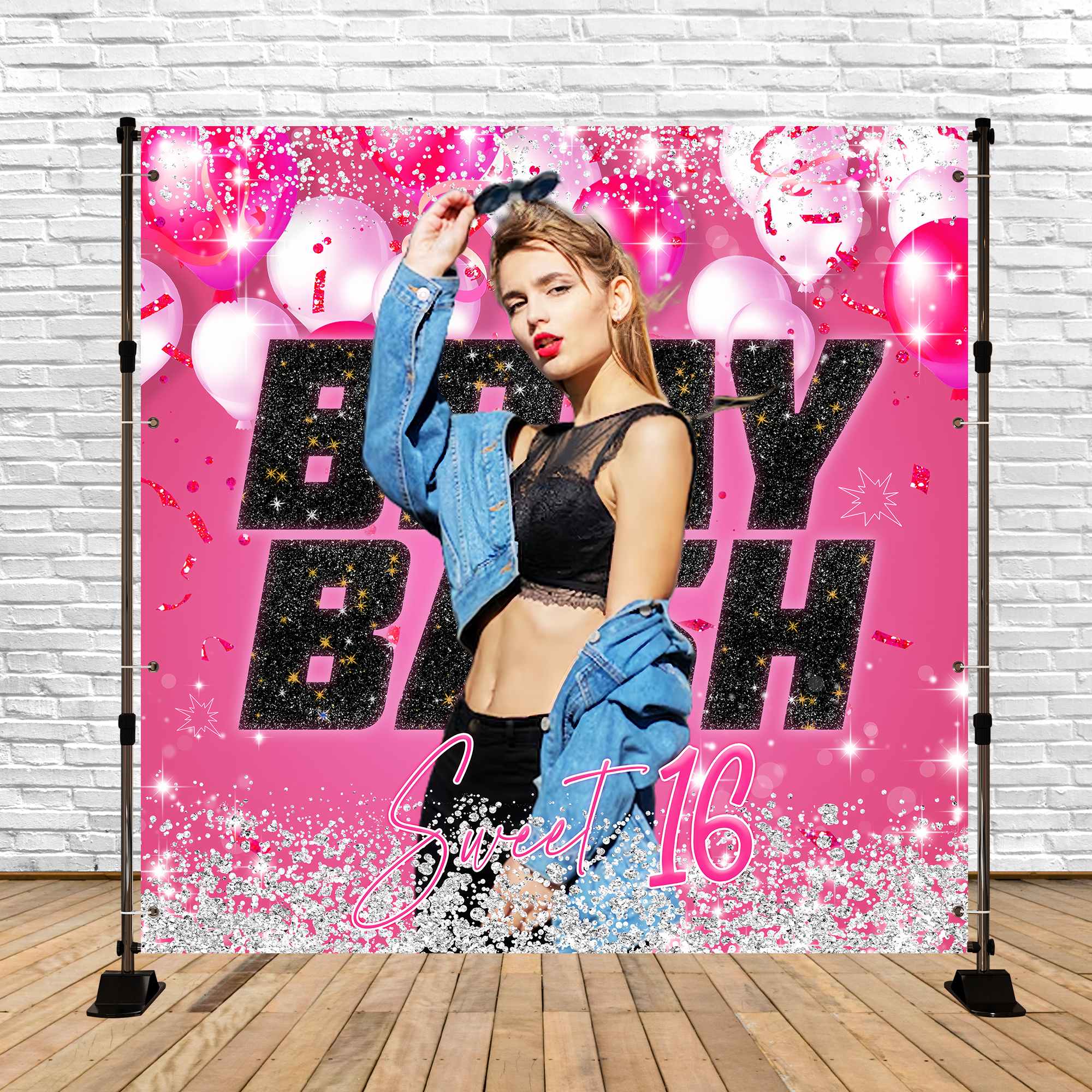 Toile de fond Personnalisable Anniversaire Rêve Confettis Sweet 16 LXX6-60