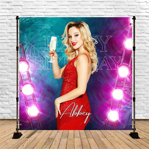 Toile de fond Photo Anniversaire Personnalisable Lumière Luxe Fête LXX6-74
