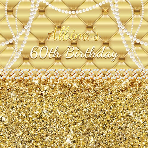 Toile de fond Photo Anniversaire Personnalisable Élégance Perle 60 Ans LXX6-82