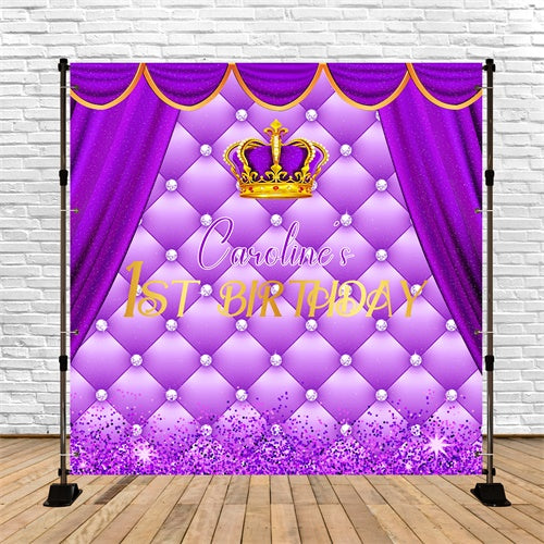Toile de fond Personnalisable Anniversaire Reine Bébé Glamour 1er Anniversaire LXX6-89