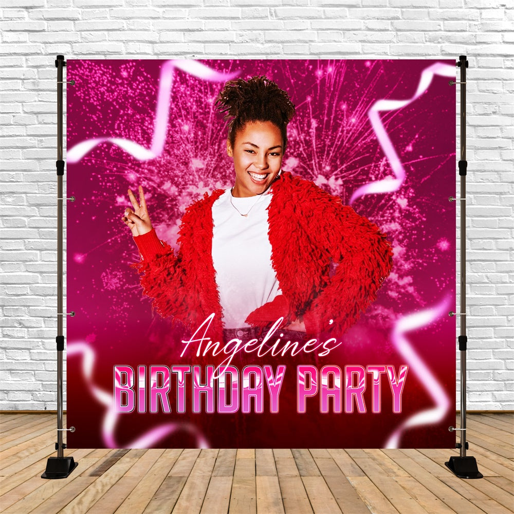 Toile de fond Deco Anniversaire Personnalisé Énergie Rouge Célébration LXX6-92