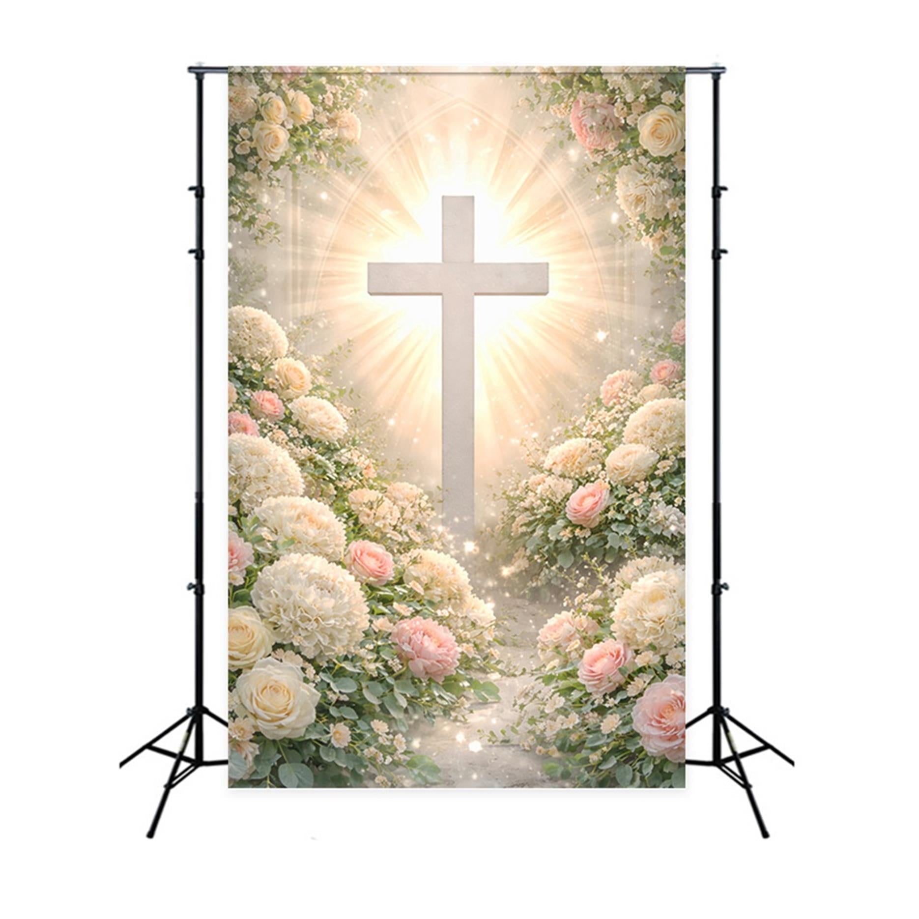 Fond Photo Pâques Arche Florale Religieuse Rayons De Soleil LXX61-109