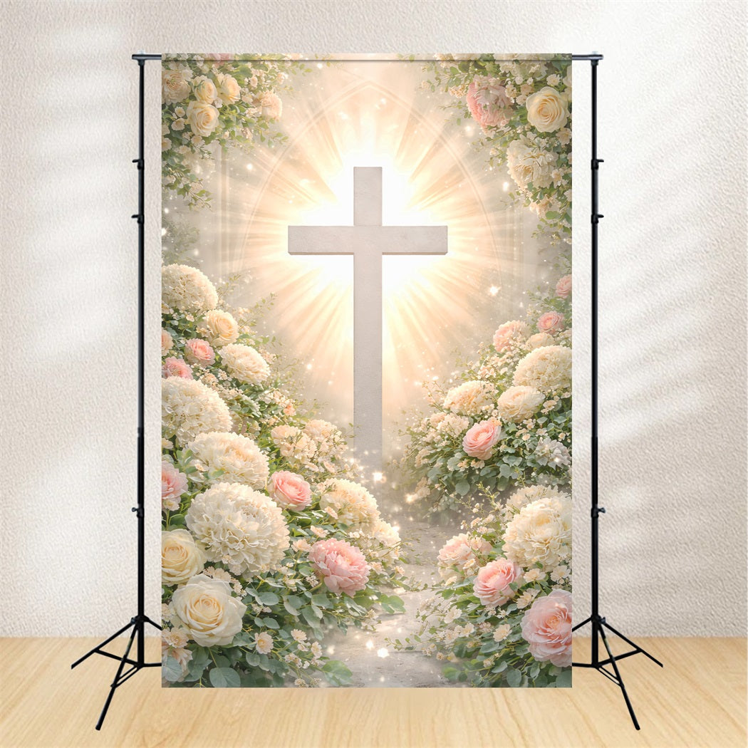 Fond Photo Pâques Arche Florale Religieuse Rayons De Soleil LXX61-109