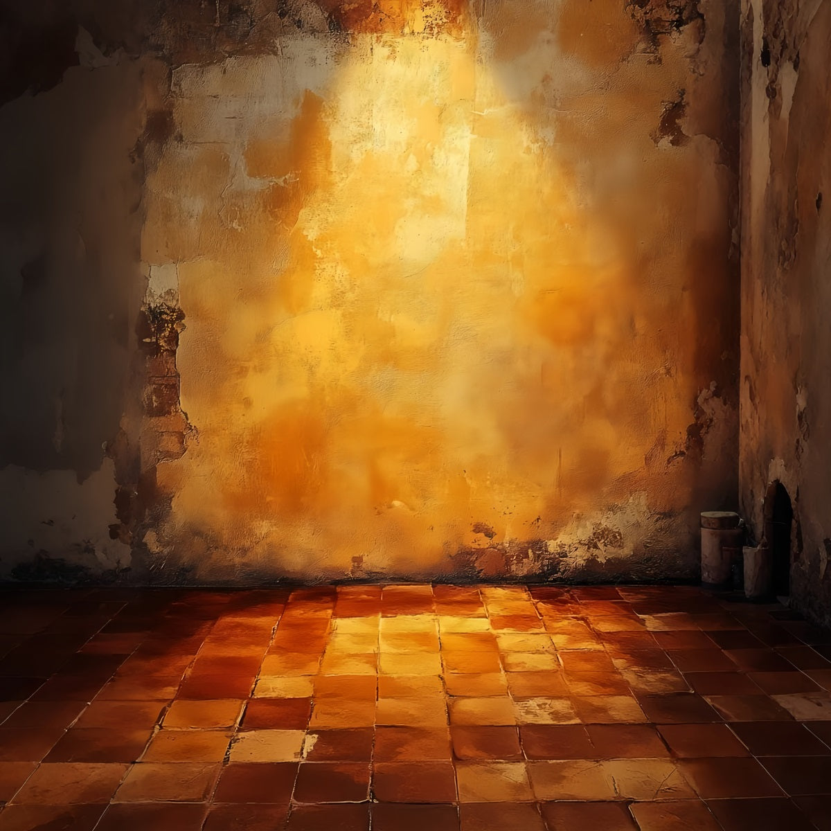 Fond pour photographie portrait Fond mural en carreaux ocres chauds Fond en béton LXX61-12