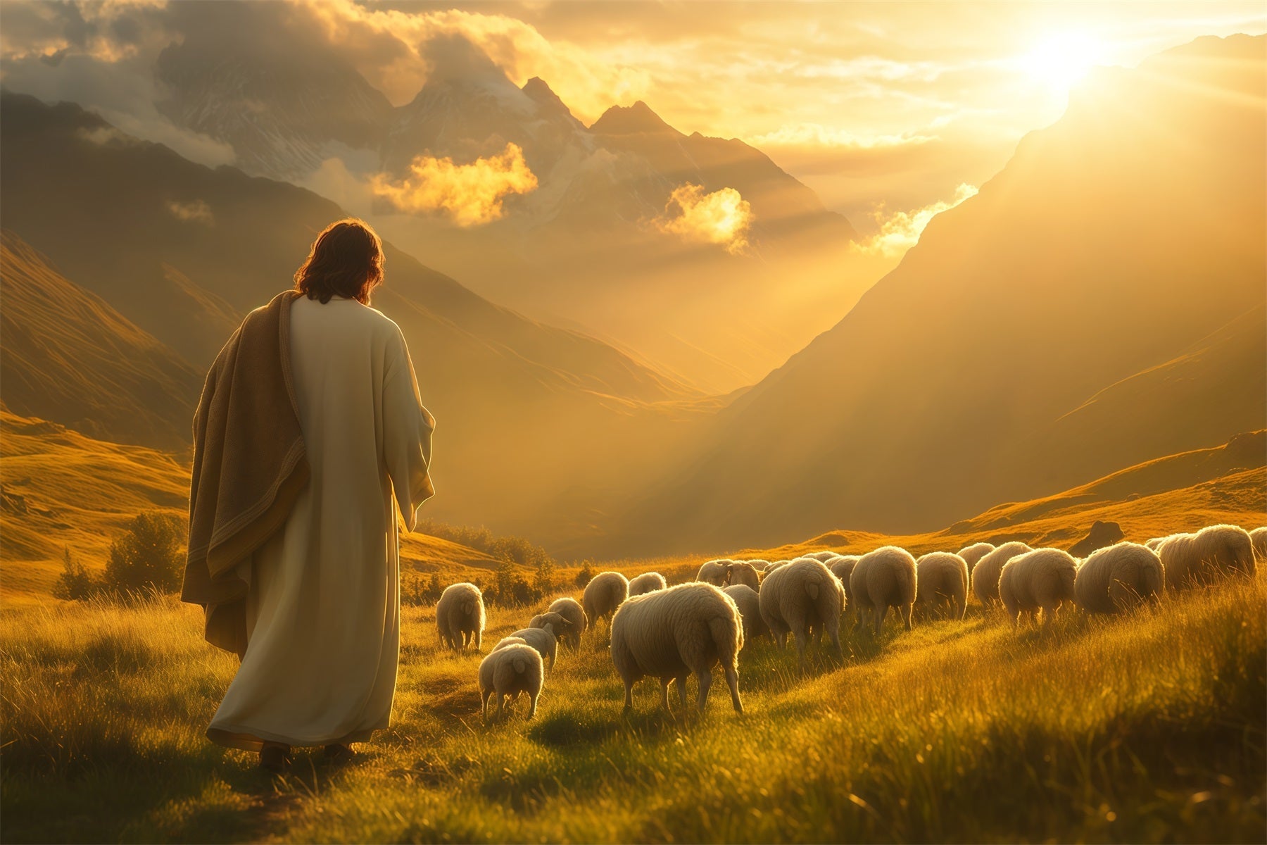 Fond Photo Pâques Vallée Lueur Il Est Ressuscité LXX61-145