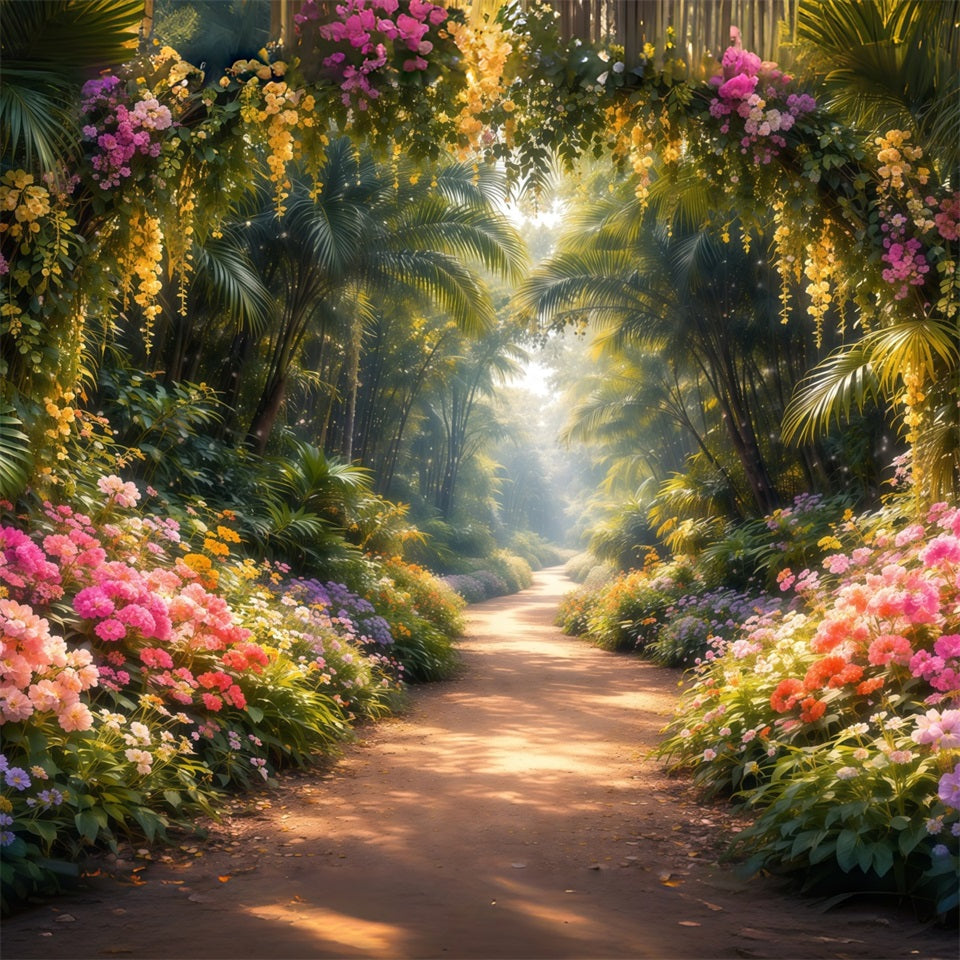 Fond Photo Printemps Promenade Jardin Enchanté Fleurs LXX61-153