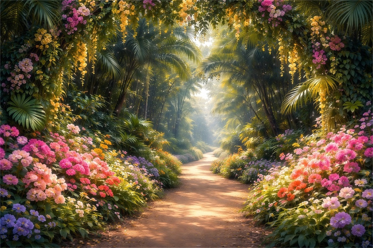 Fond Photo Printemps Promenade Jardin Enchanté Fleurs LXX61-153