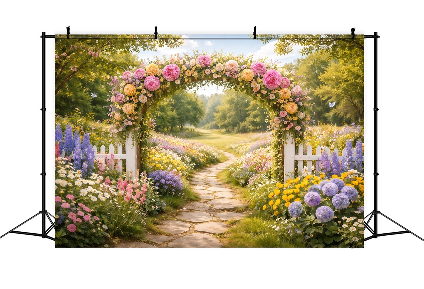Toile de fond Fleur Arche Fleurs Sauvages Sentier Prairie LXX61-206