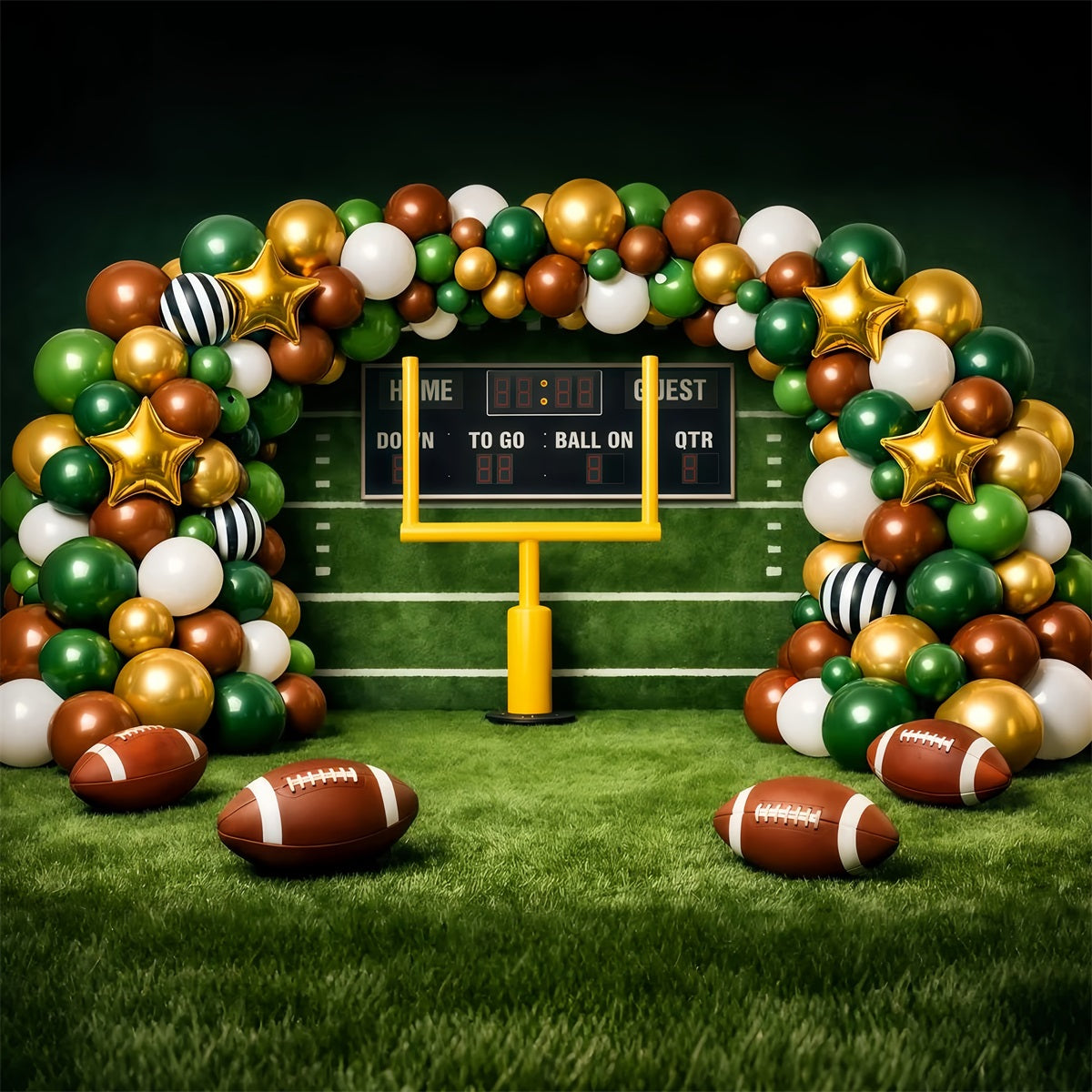 Toile de Fond Football Arche Ballons Tableau De Score Célébration LXX61-223