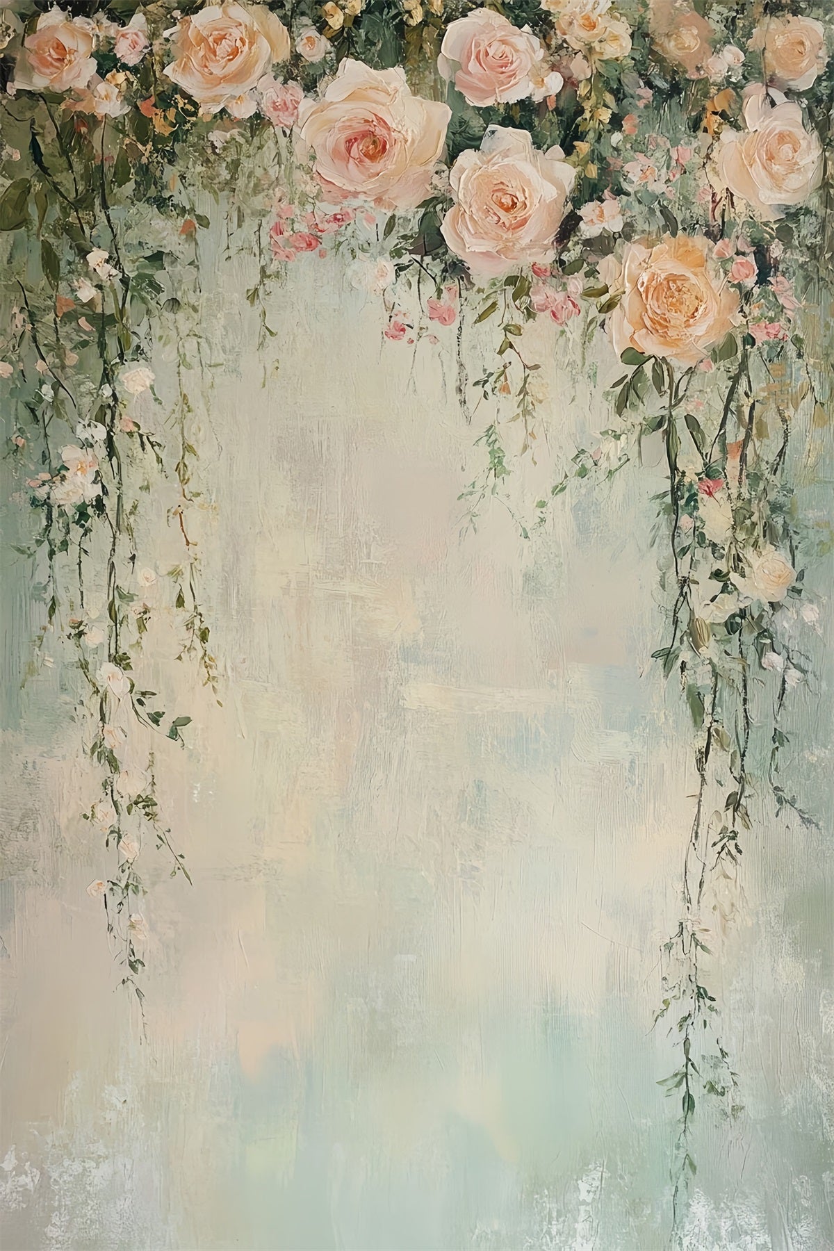 Fonds pour portraits en studio Cascades de roses romantiques Idées de fonds pour portraits LXX61-23