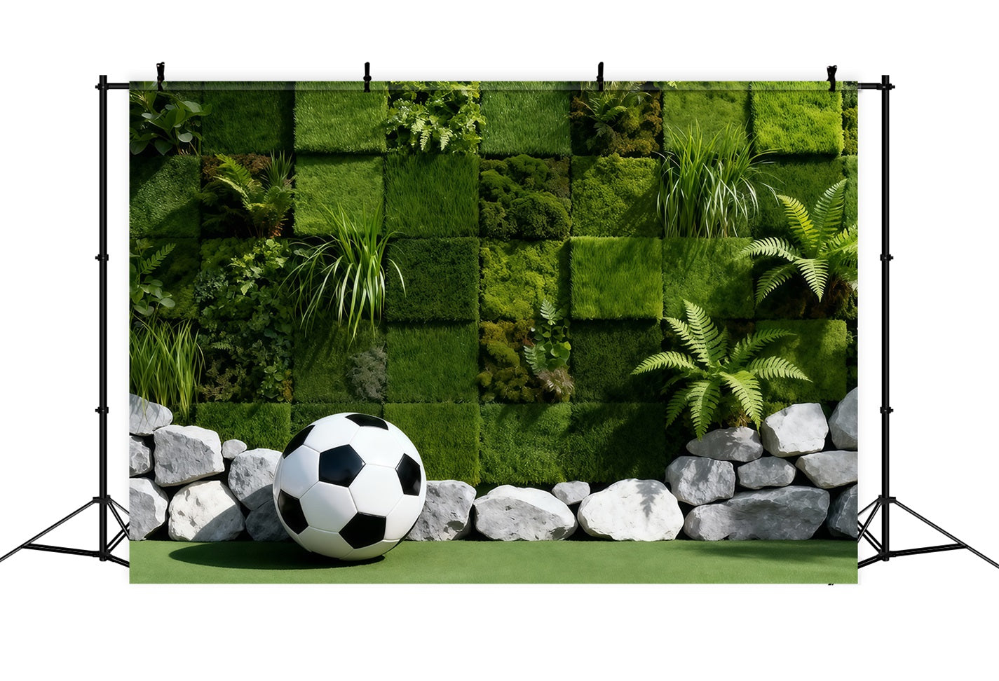 Fond Studio Photo Football Mur Mousse Texture Verte LXX61-230