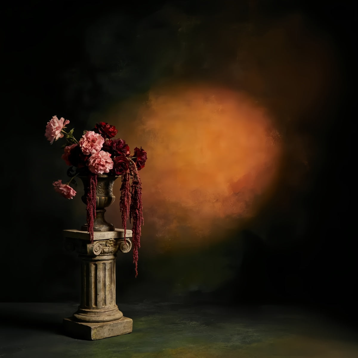 Fond portrait Moody Amber Shadow Fleur Fonds professionnels pour portraits LXX61-3