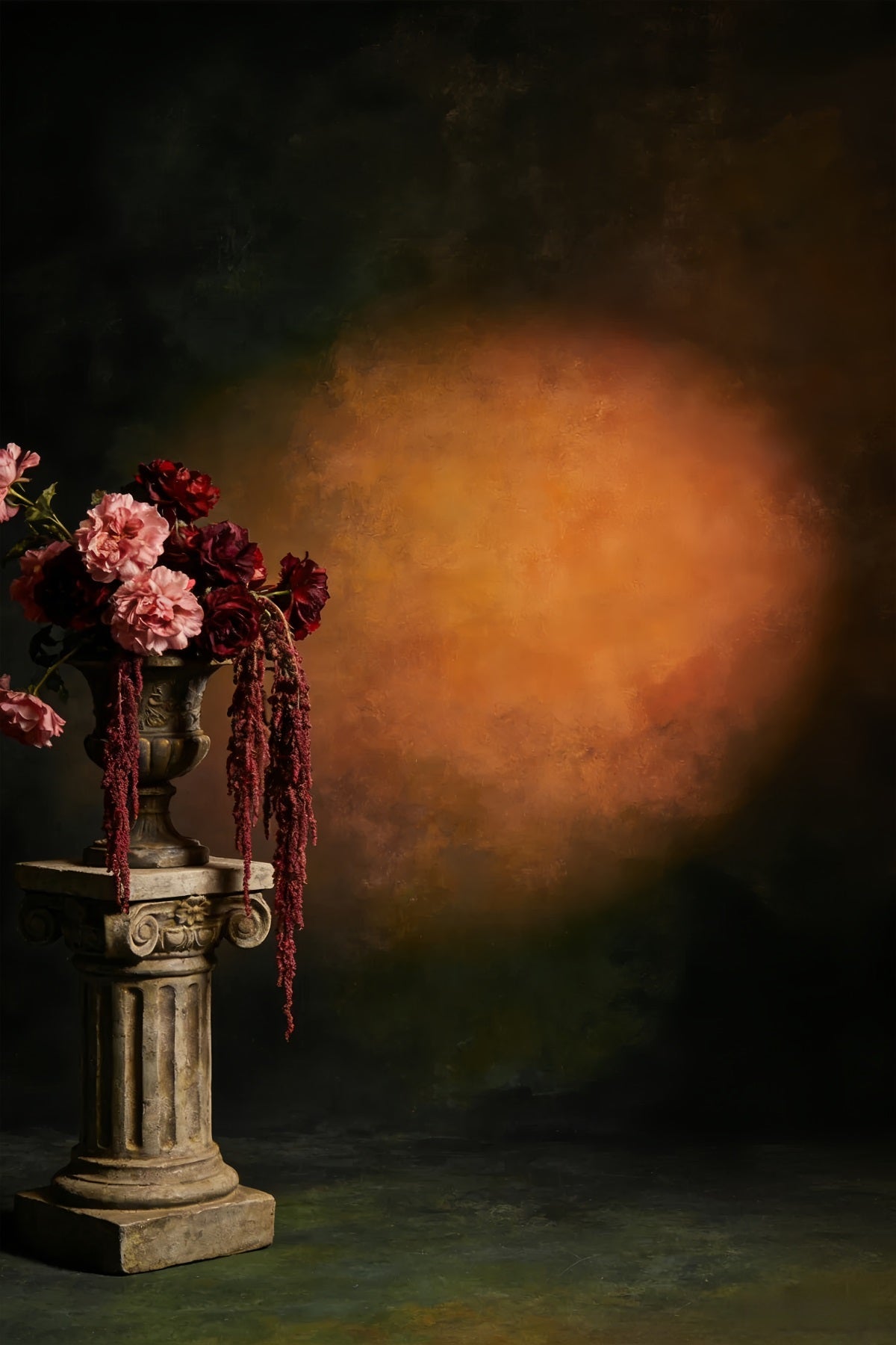 Fond portrait Moody Amber Shadow Fleur Fonds professionnels pour portraits LXX61-3