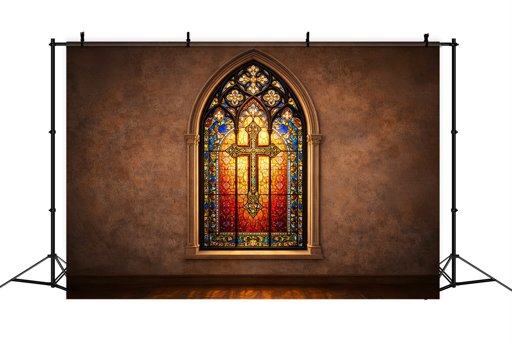 Toile de fond Pâques Vitrail Cathédrale Croix LXX61-42