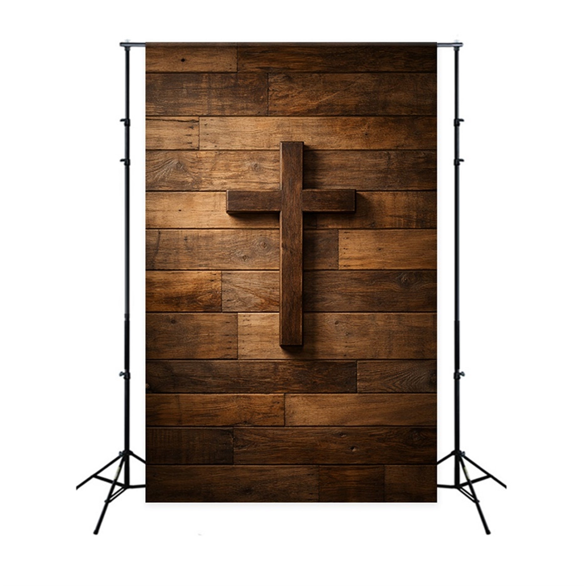 Toile de fond Pâques Mur Croix Bois Rustique LXX61-50