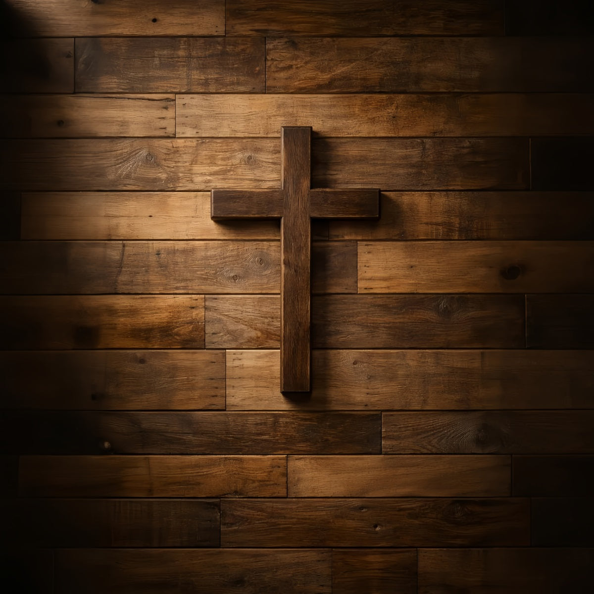 Toile de fond Pâques Mur Croix Bois Rustique LXX61-50