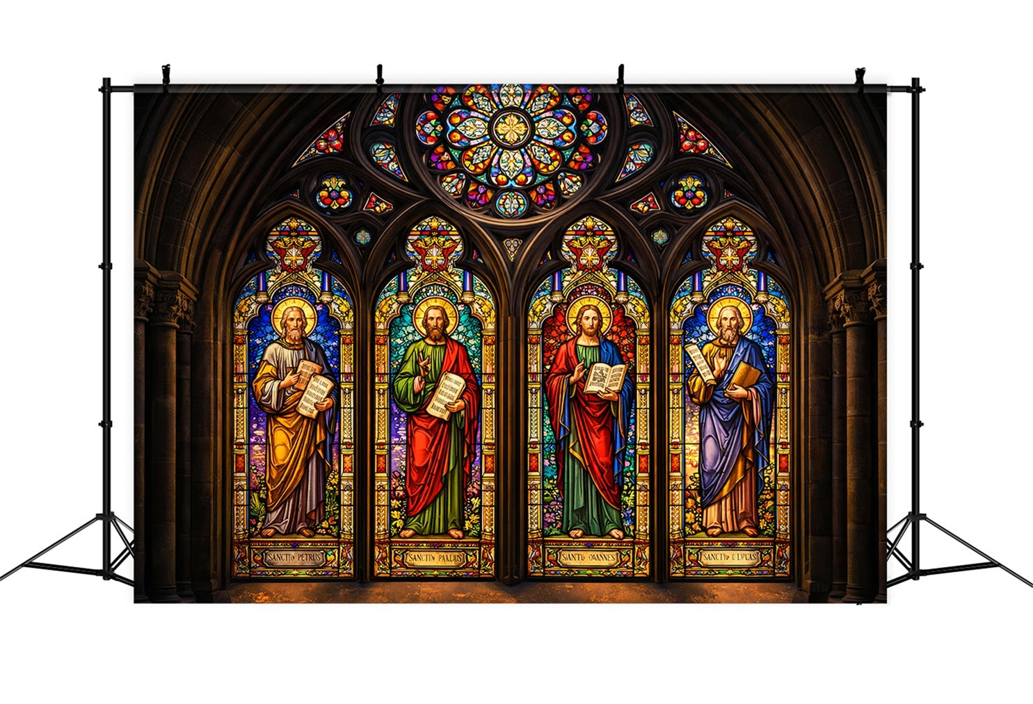 Toile de fond Pâques Vitrail Cathédrale Saints Apôtres LXX61-54