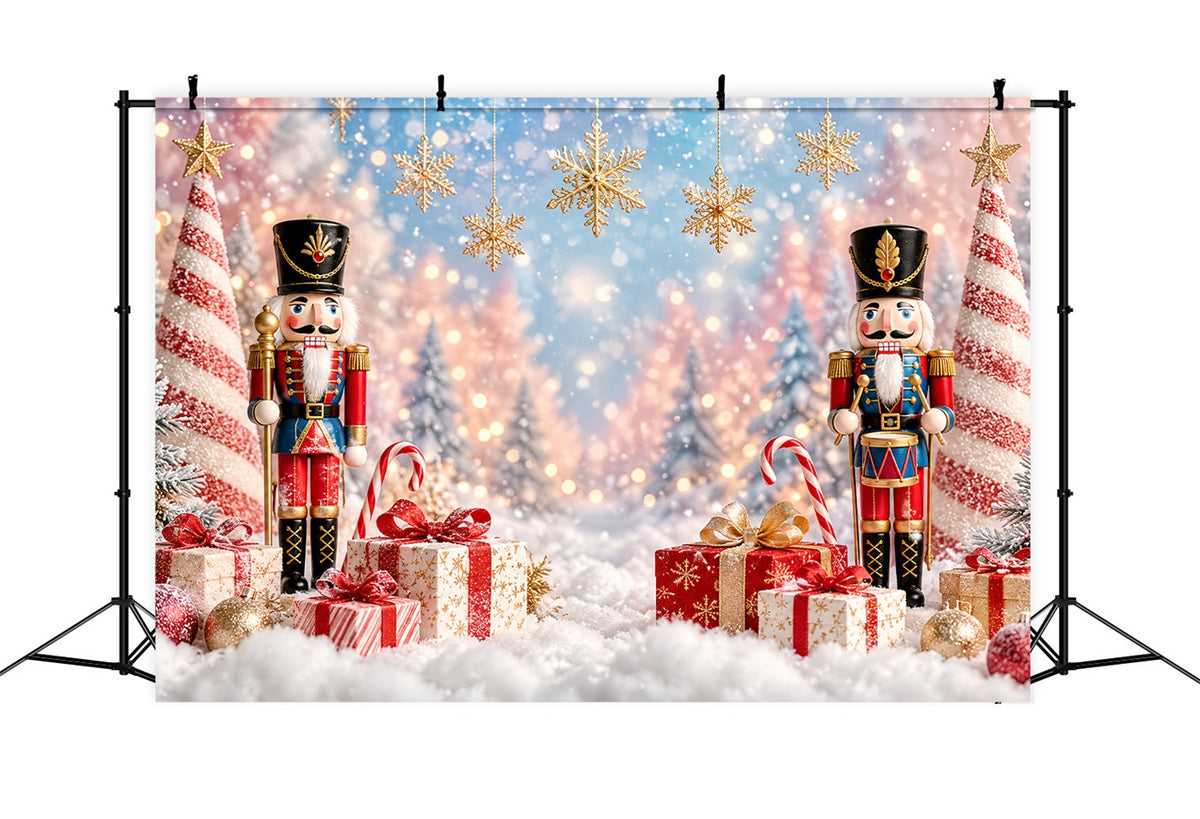 Fond Photo De Noël Flocons Bokeh Présentoir Cadeaux Casse-Noisette LXX610-156