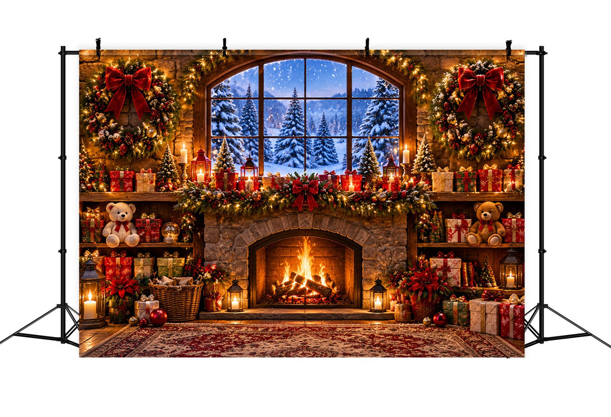 Fond De Noël Cottage Bonbons Vert Fourrure LXX610-174