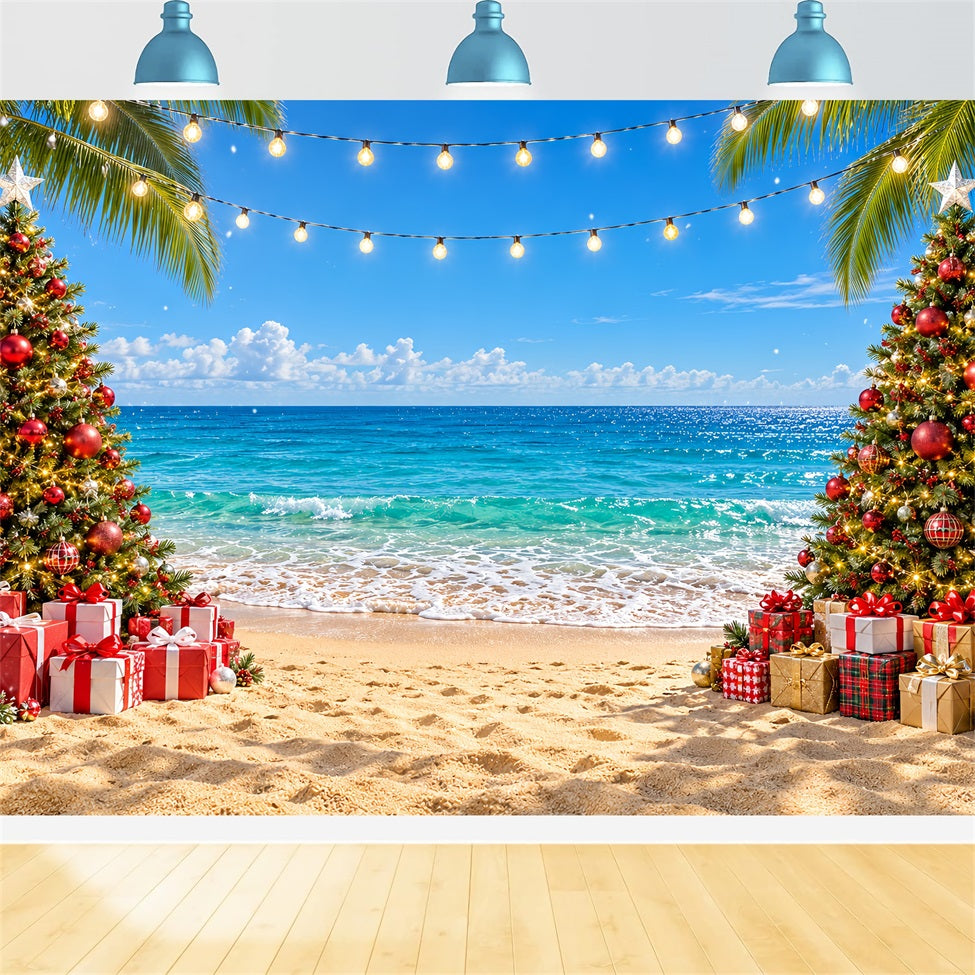 Fond De Noël Tropical Plage Célébration Estivale LXX610-186