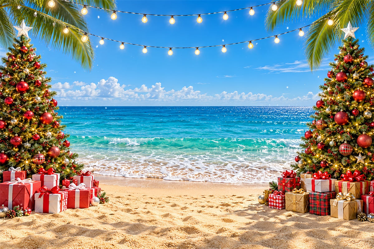 Fond De Noël Tropical Plage Célébration Estivale LXX610-186
