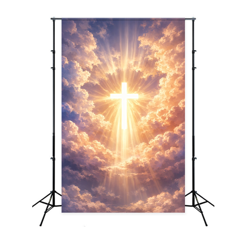 Fond Studio Pâques Paysage Nuageux Lumière Sainte Céleste LXX62-41