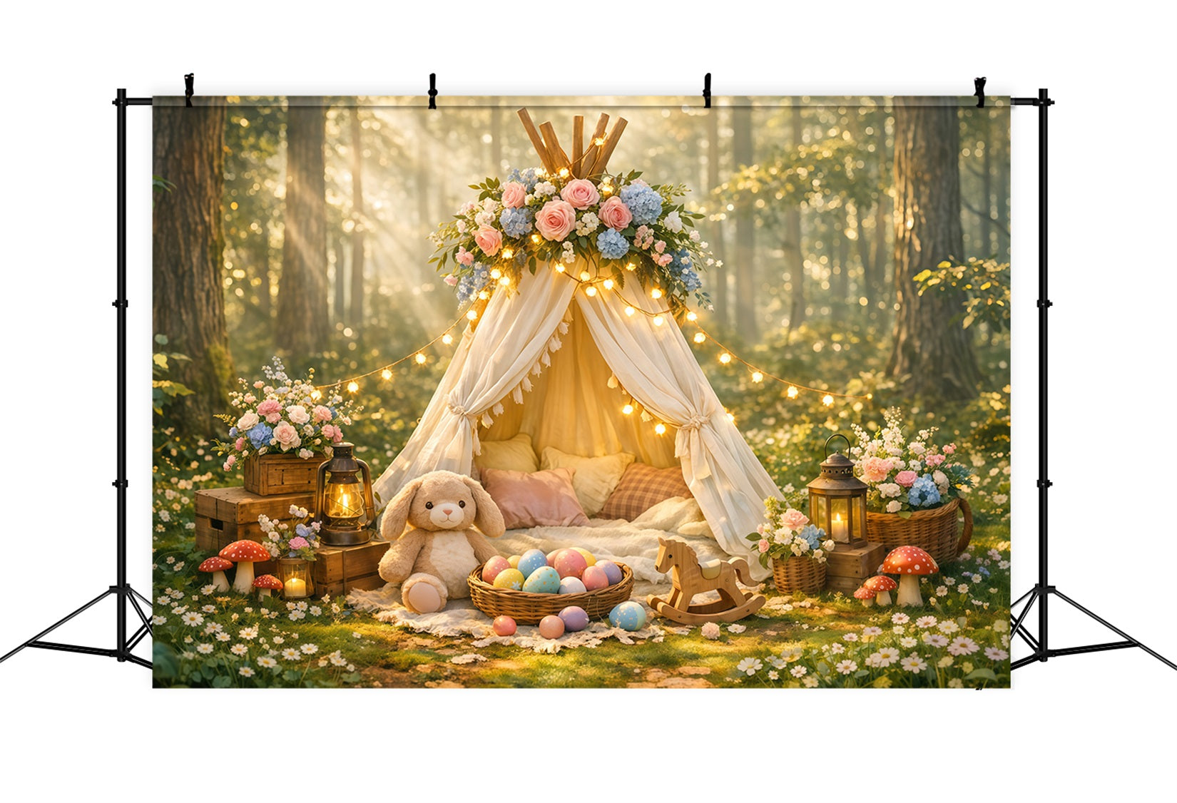 Toile de fond Pâques Tipi Floral Forêt Enchantée LXX62-77