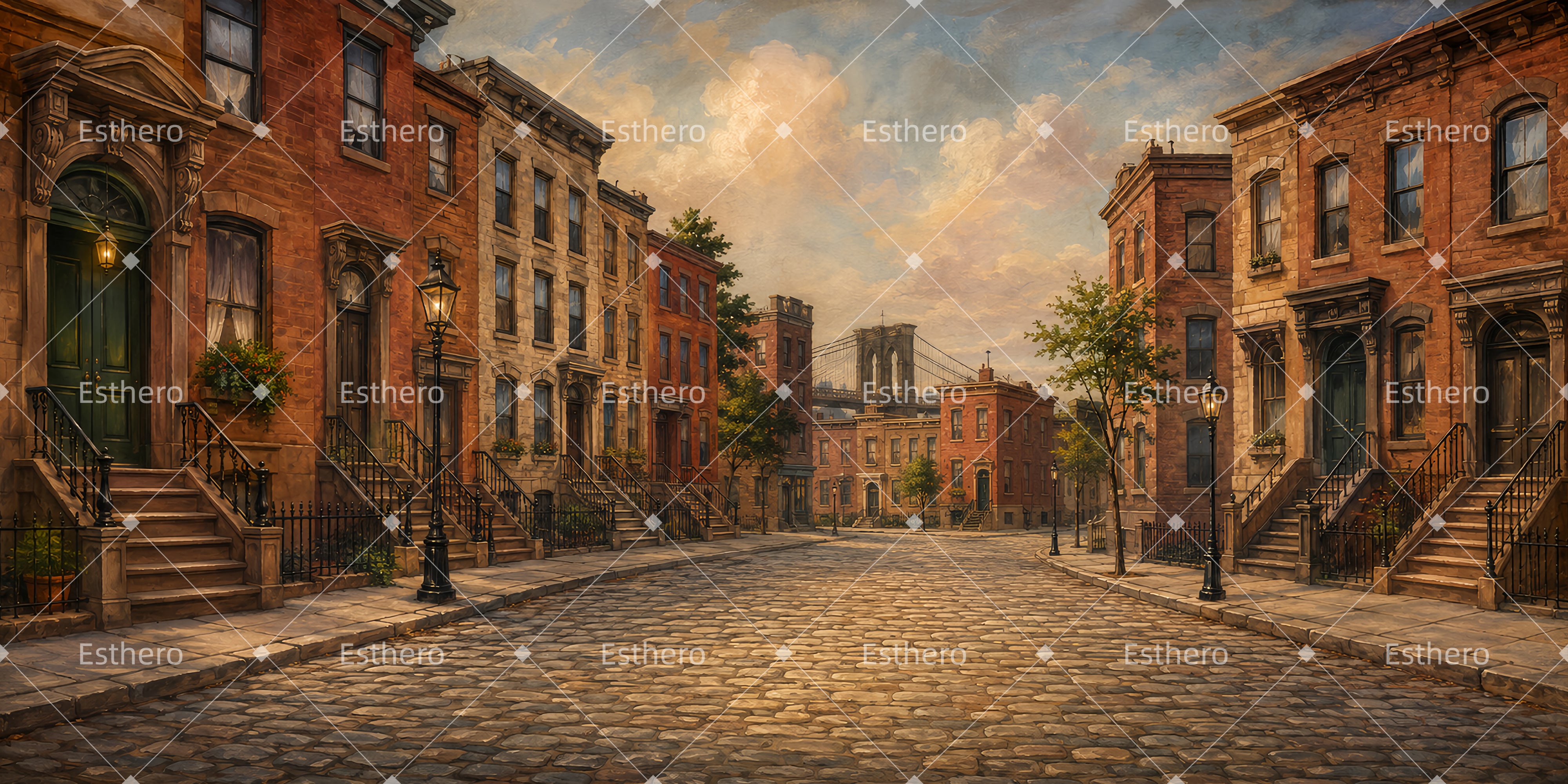 Grande scène Rue de Brooklyn décor de théâtre LXX66-T118