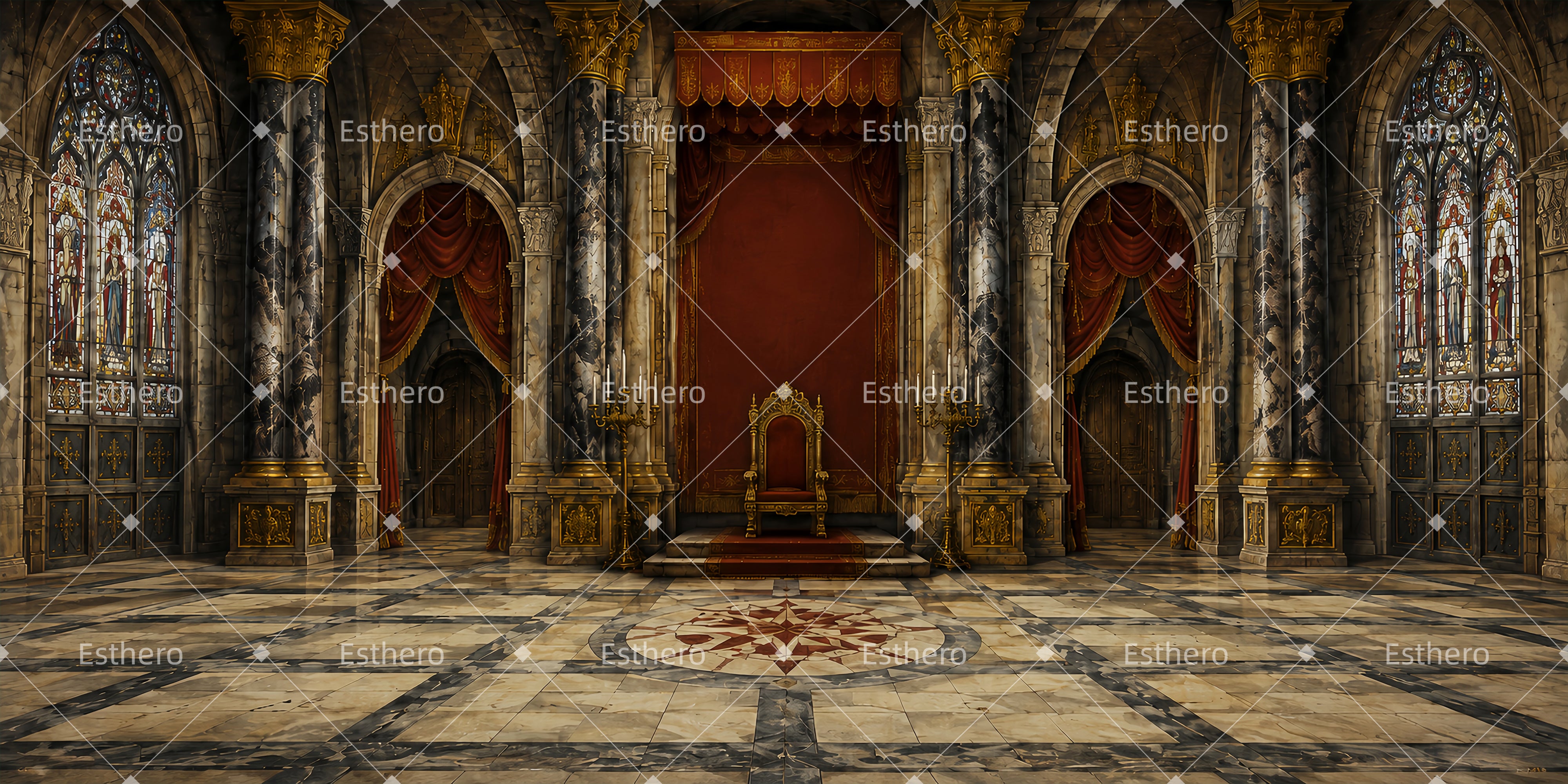 Décors de scène d’église Cour royale Décor pour théâtre LXX66-T124