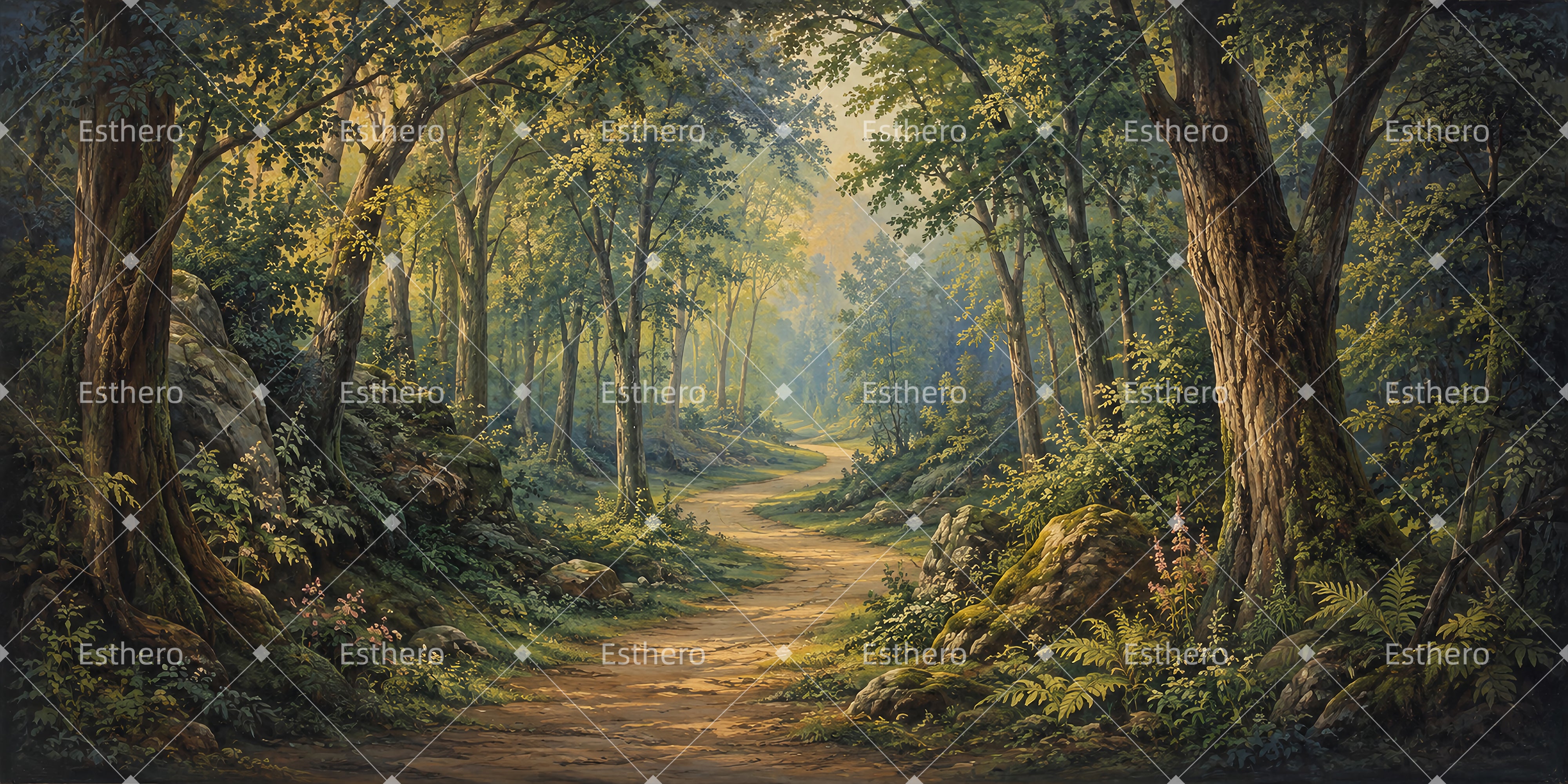 Décor de scène de théâtre Sentier forestier Décor de forêt LXX66-T125
