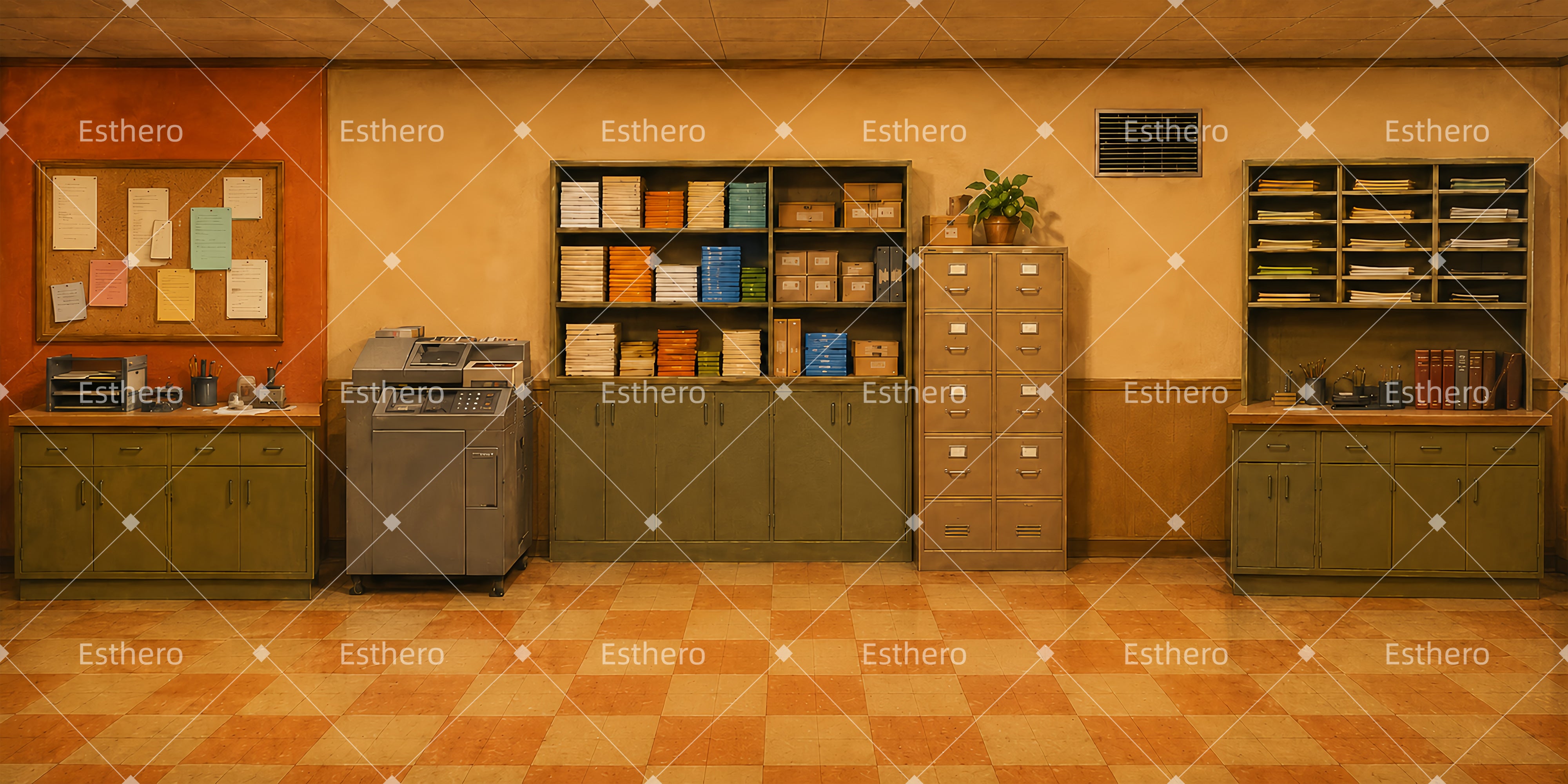 Toile de Fond de Scène Salle de Reprographie de Bureau LXX66-T21