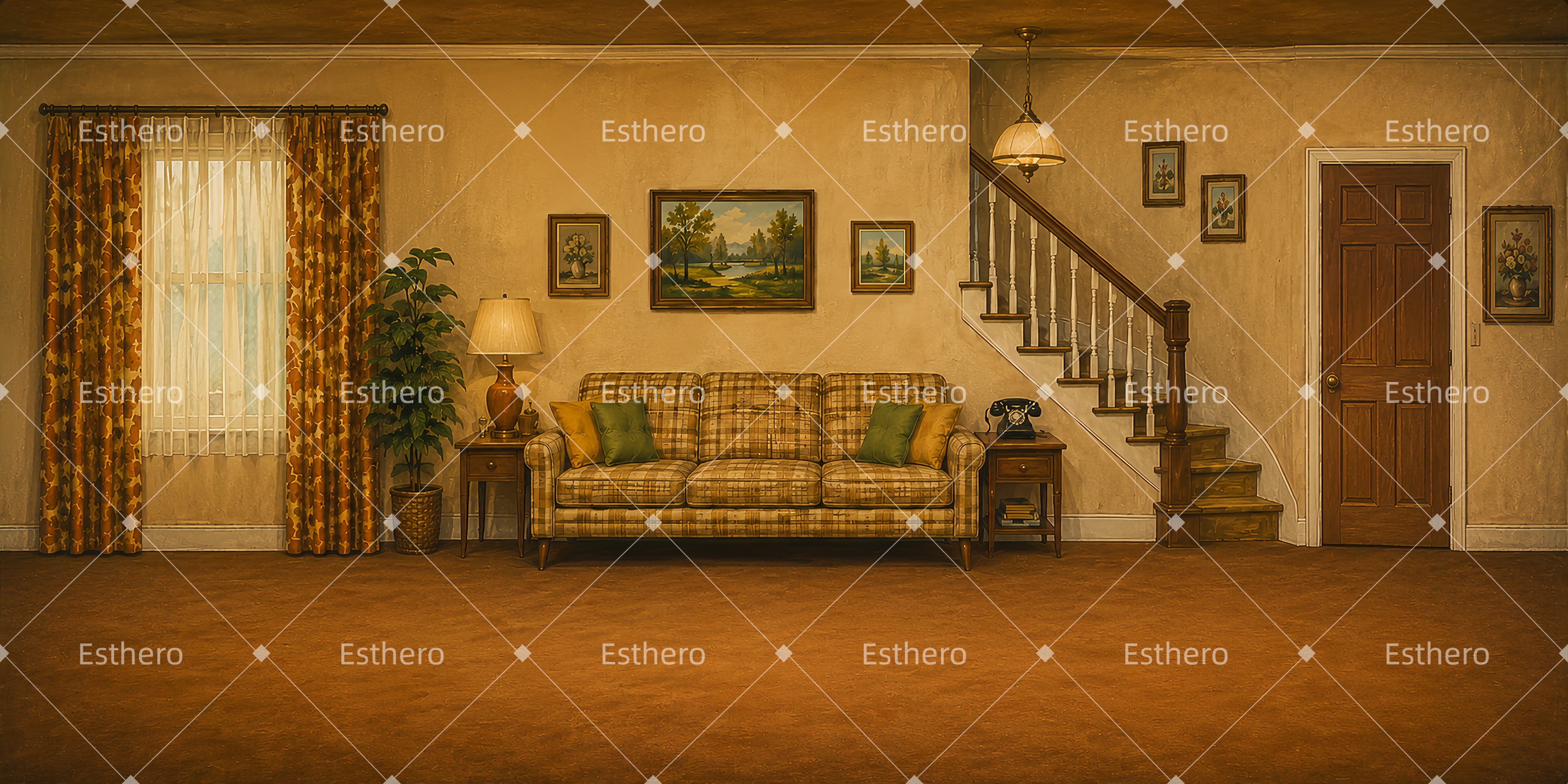 Toile de Fond Théâtrale Salon de Franklin Hart LXX66-T30