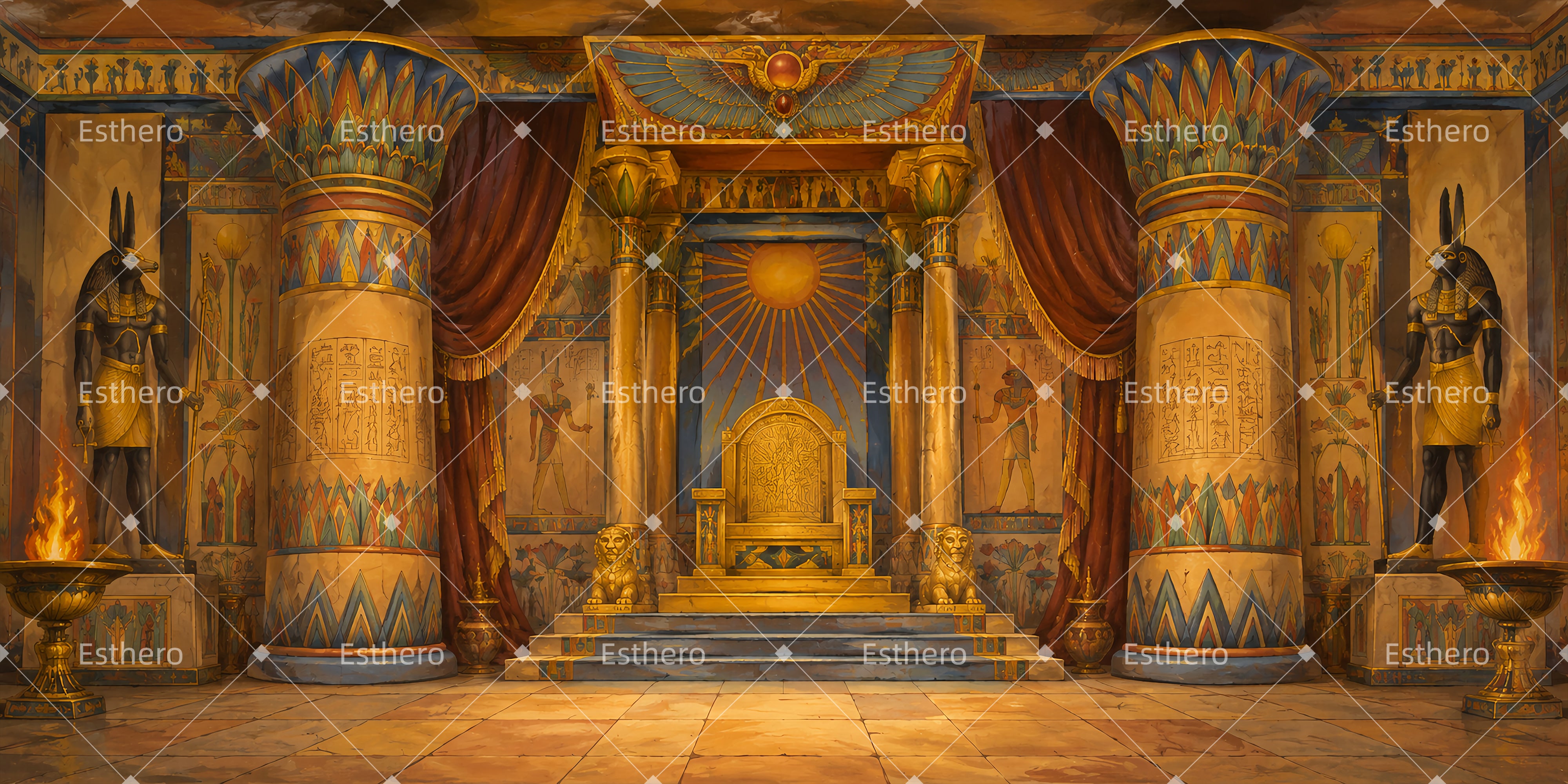 Toile de Fond Grande Salle du Trône Royal LXX66-T80