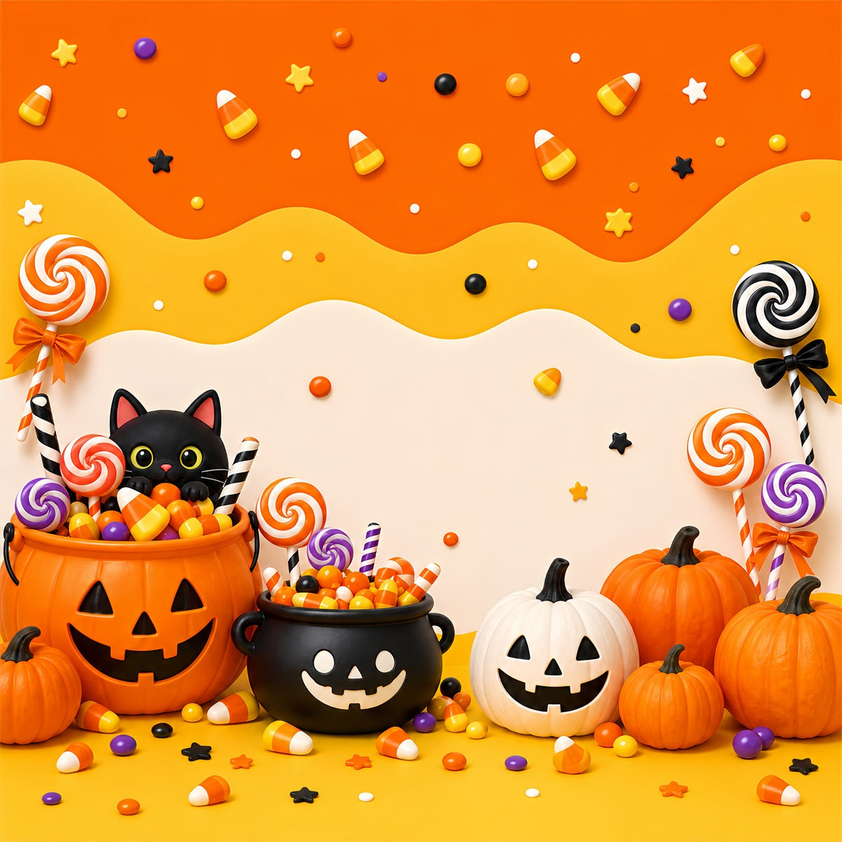 Décors Mignons Pour Halloween Bonbons Citrouilles Chats Fête D'Halloween Décors Décoratifs LXX67-113
