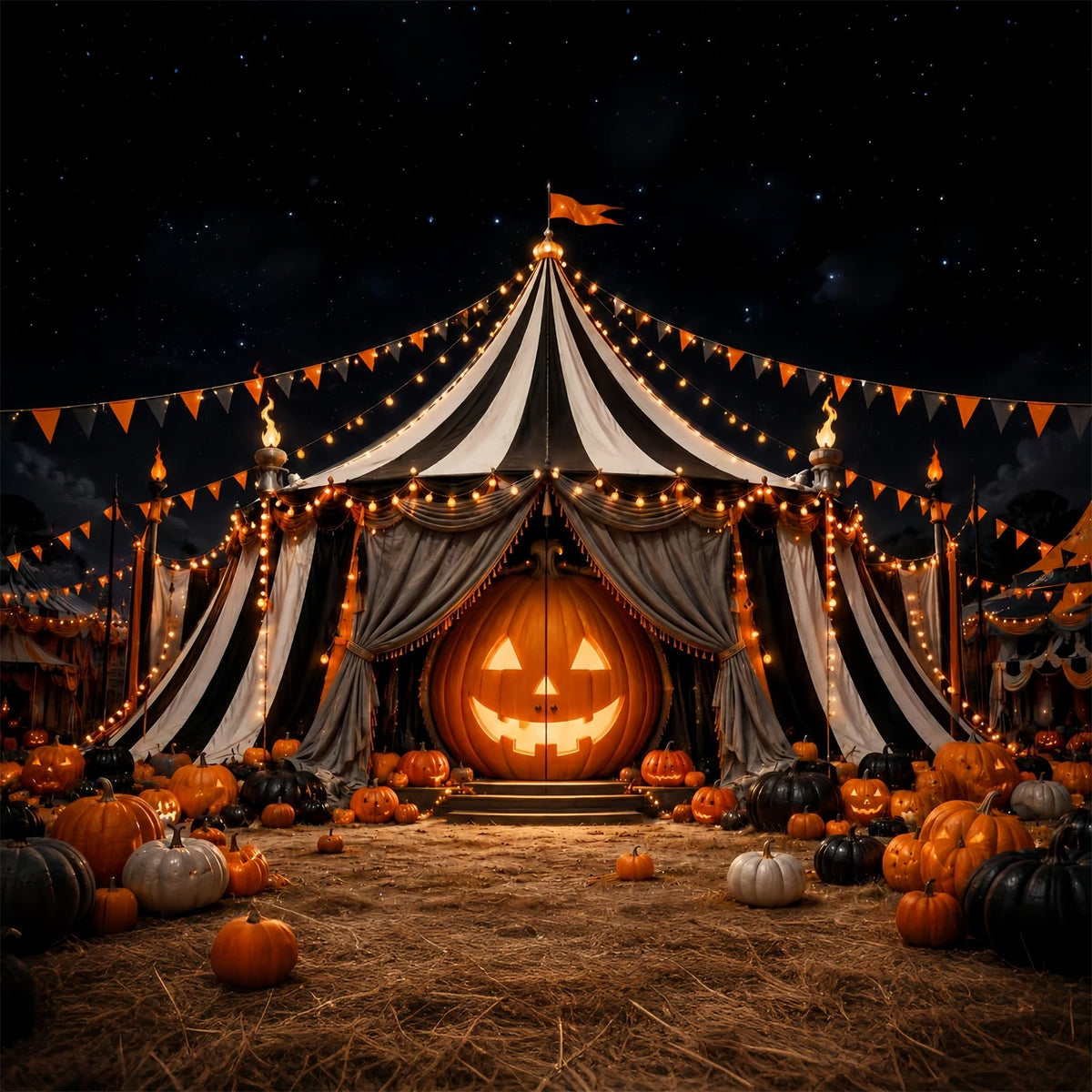 Décor De Carnaval D'Halloween Citrouille Chapiteau De Cirque Décor D'Halloween À Faire Soi-Même LXX67-149