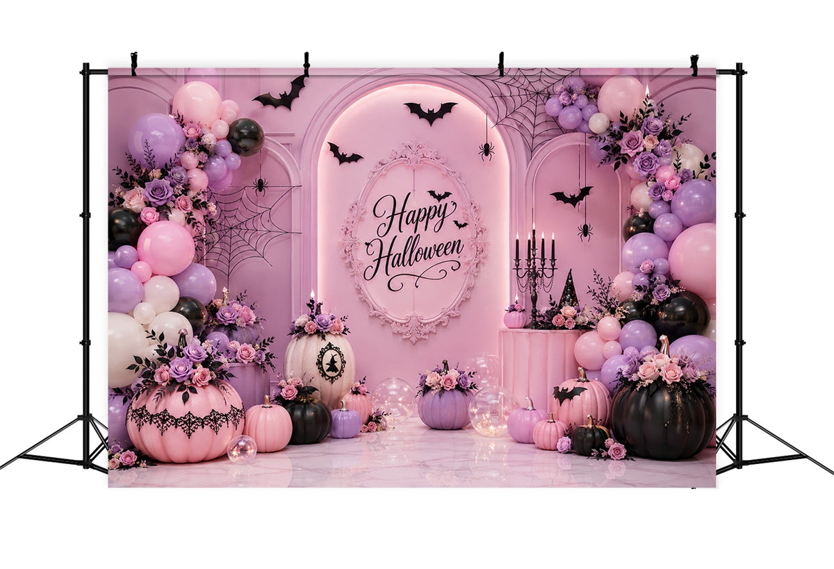 Décors Photo D'Halloween Arche De Ballons Floraux Et Citrouilles Pastel Décor D'Anniversaire D'Halloween LXX67-185