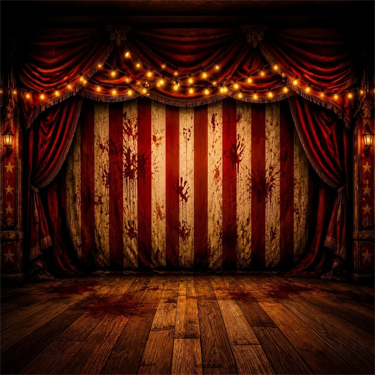 Décor De Scène De Cirque Sanglant Pour Halloween Extérieur Décor Photo LXX67-22